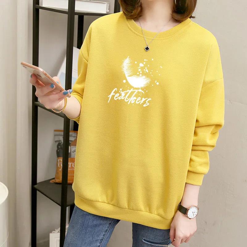 Spring and Fall Fashion Letter Round Neck Loose Women's Casual Sweatshirts