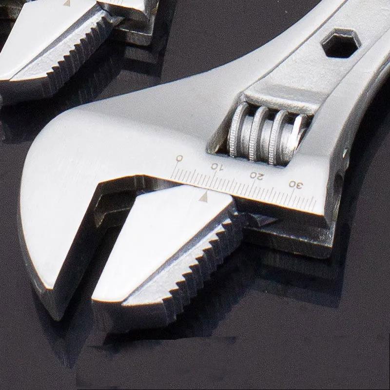 Adjustable Wrench Aluminum Alloy Large Open End Wrench Universal Wrench Plumbing Screw Bathroom Repair Tool