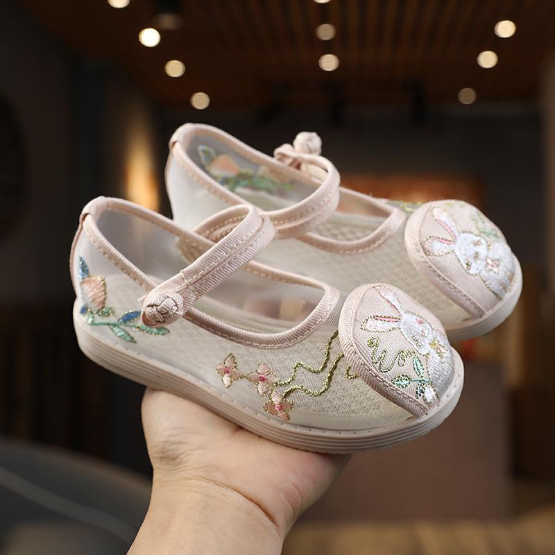 Spring and Summer Children's Cloth Shoes Dance Shoes Students Show Embroidered Shoes