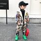 Boy's Suit Winter Camouflage Children's Two-piece Suit Western-style Baby Clothes Plus Velvet Thickening Children's Tide