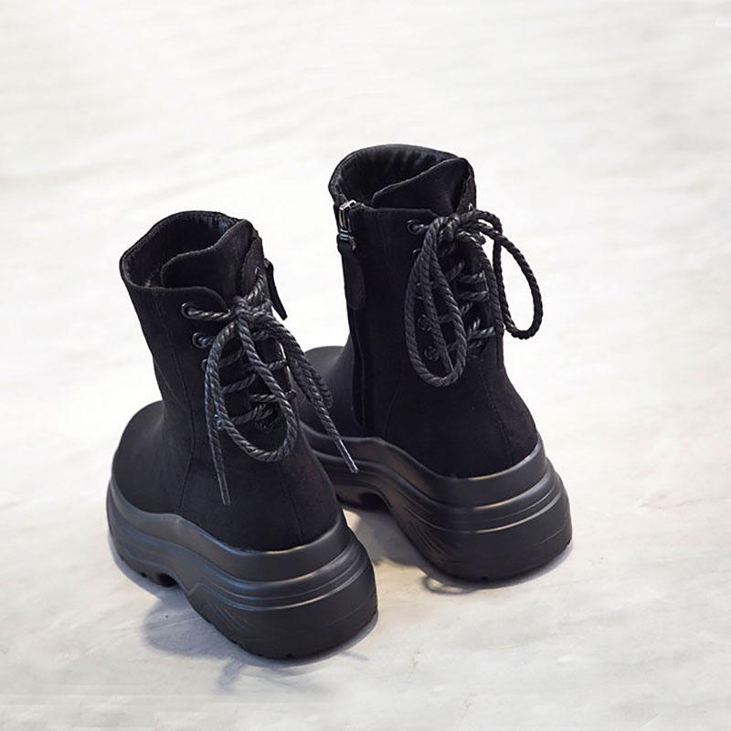 Korean Version of Martin Boots Female British Style Short Boots Platform Shoes Spring and Autumn Thick-soled Short-tube Women's Boots
