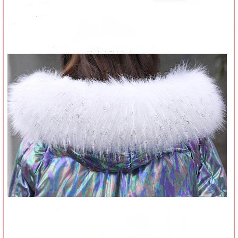 Women's Bright Face Hooded Down Jacket Mid-length Korean Loose Thick Coat Warm Cotton Coat Large Wool Collar Winter Quilted Coat