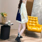 Autumn and Winter Loose Round Neck Bottoming Shirt Pullover Casual Knitted Jacket Hit Color All-match Female Sweater