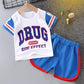 Children's Boys and Girls Summer Suits Fashionable Summer Baby Comfortable Western Style Short-sleeved Suit