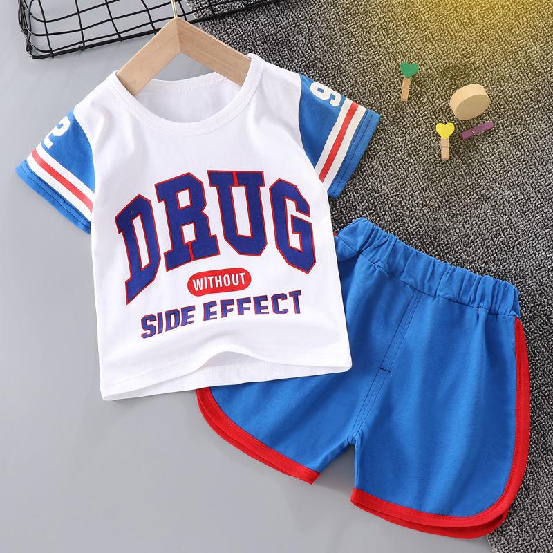 Children's Boys and Girls Summer Suits Fashionable Summer Baby Comfortable Western Style Short-sleeved Suit