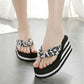 High-heeled Slippers Women Wear Non-slip Slope with Flip-flops High-heeled Platform Sandals and Slippers Beach Shoes In Summer