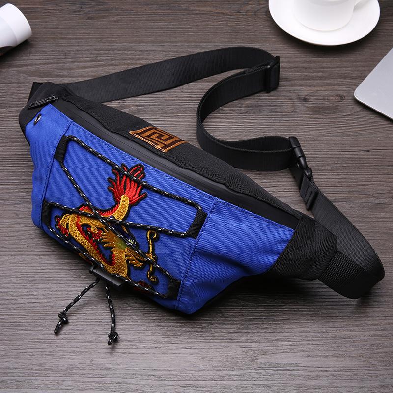 Waist Bag Men Portable Large Capacity Embroidered Chest Bag Shoulder Bag Outdoor Sports Shoulder Bag