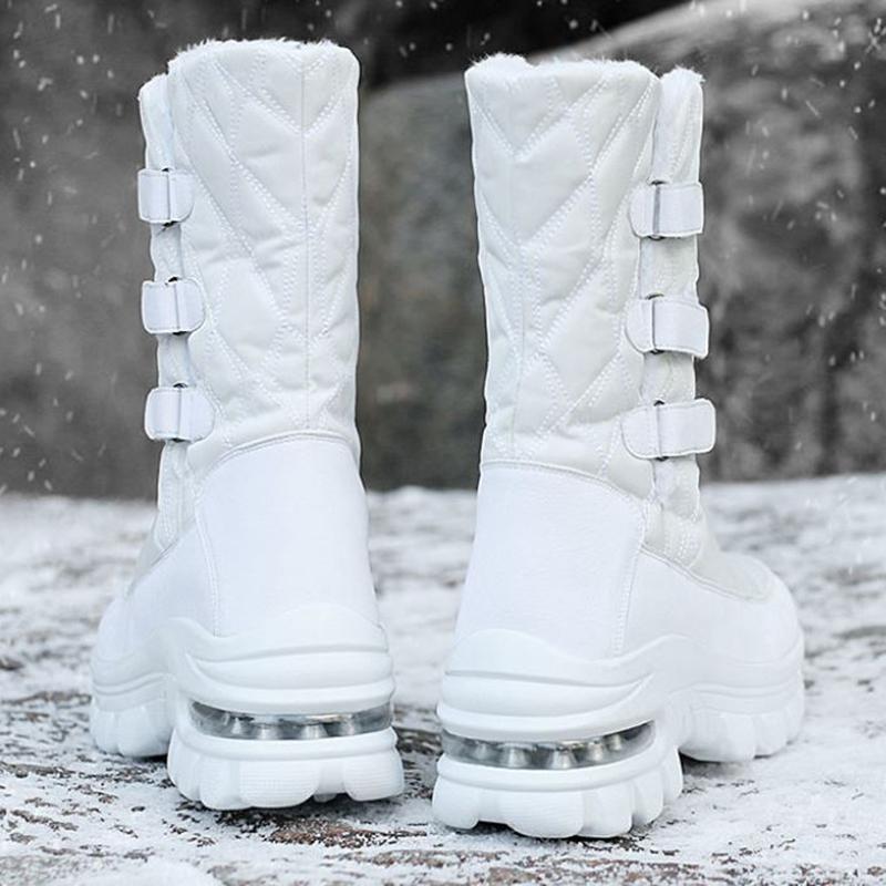 Winter Outdoor Ski Boots Boots Women's Waterproof Non-slip Mid-high Tube Cotton Boots Outdoor Plus Velvet Thickening Large Size Snow Boots