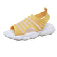 Sports Sandals Women's Summer All-match Non-slip Flat-bottomed Simple Casual Thick-soled Striped Comfortable Breathable Lightweight Sandals