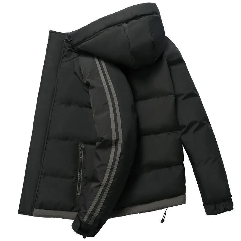 Winter Men's Cotton-padded Jacket Plus Velvet Thick Warm Jacket Hooded Short Down Coats