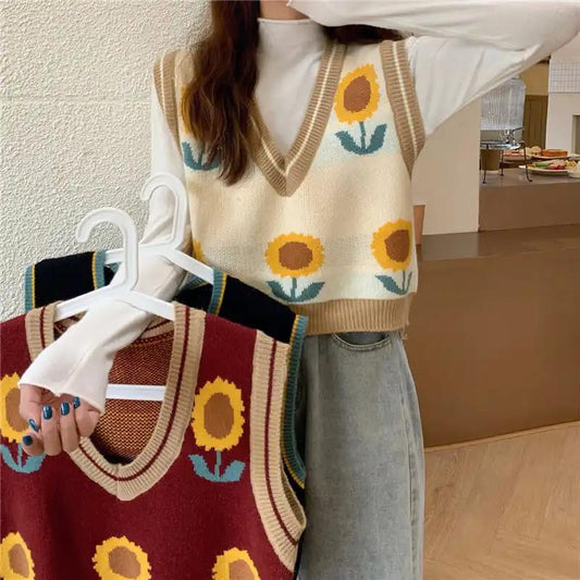 Print Knitted Sweater Women Elegant Pullovers Women Winter Loose Long Sweaters Streetwear Sweaters
