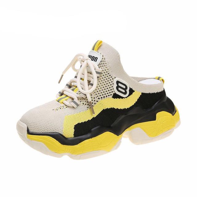 Roman Breathable Chunky Sneakers Women Summer Mesh Slip-on Woman Casual Sneakers Thick Sole Women Shoes