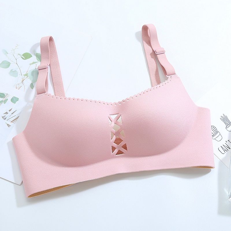 Summer Thin Seamless Underwear Girl Student Bra Gathered Without Steel Ring To Receive The Breast Small Bra Bra Sexy and Cute