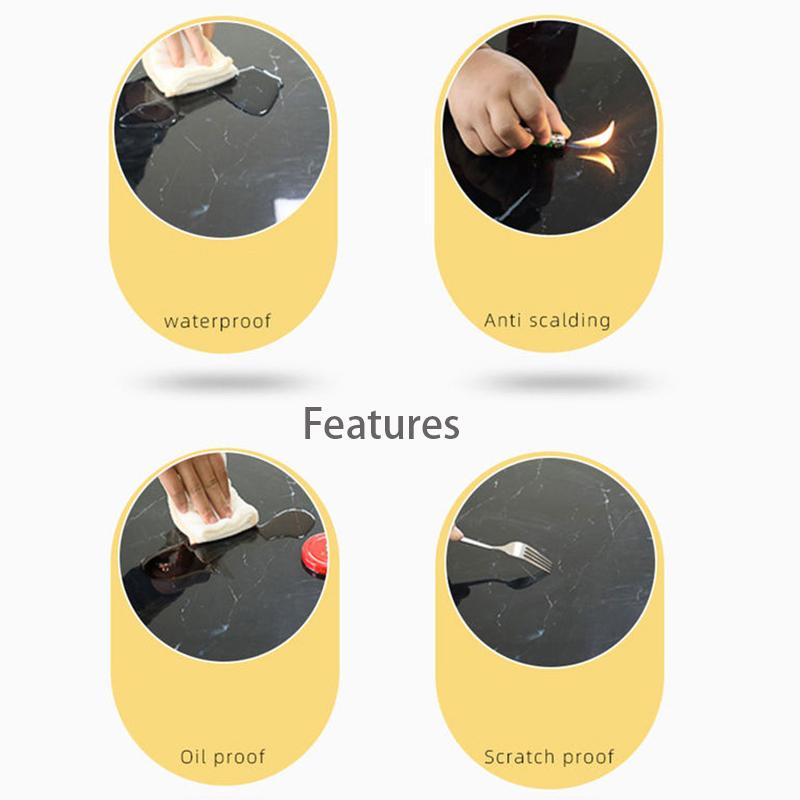 PVC Round Table Table Mat Nordic Style Waterproof and Oil-proof Disposable Tablecloth Tea Table Table Cloth Anti-scalding Household Tablecloth