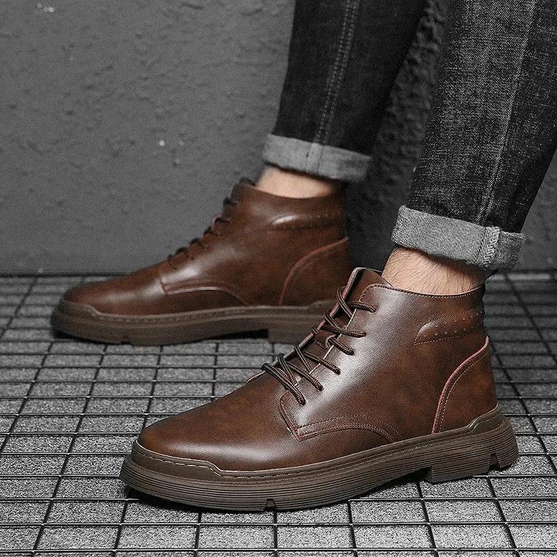 Men's Shoes Martin Boots Men's Leather Trend Military Boots Men's Leather Boots