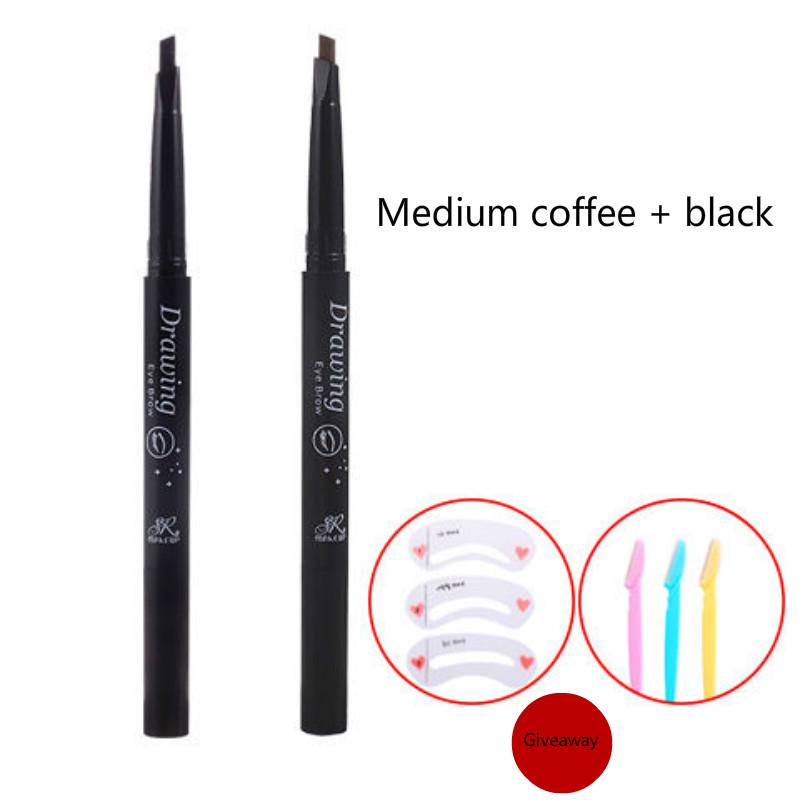 [Gift eyebrow knife] Double-headed eyebrow pencil waterproof sweatproof natural lasting non-fading