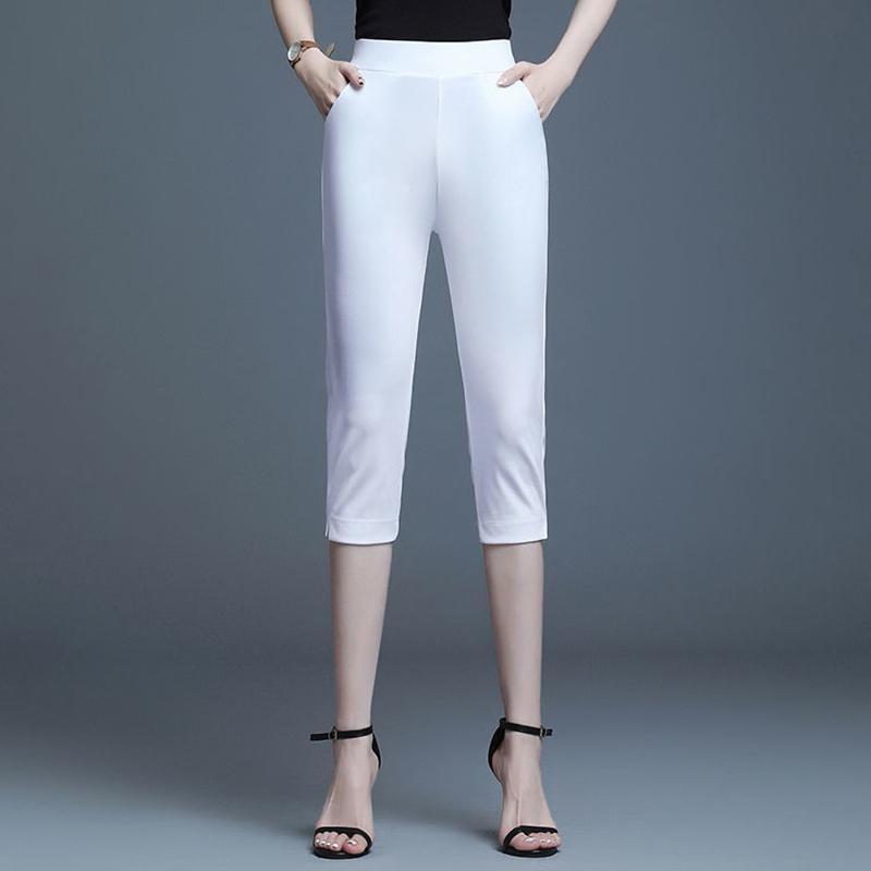 Women's Summer Thin Cropped Trousers Trend Large Size Loose When Looking Thin All-match Fashion Straight Casual Pants