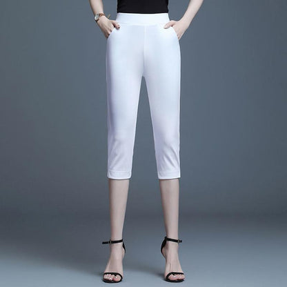 Women's Summer Thin Cropped Trousers Trend Large Size Loose When Looking Thin All-match Fashion Straight Casual Pants