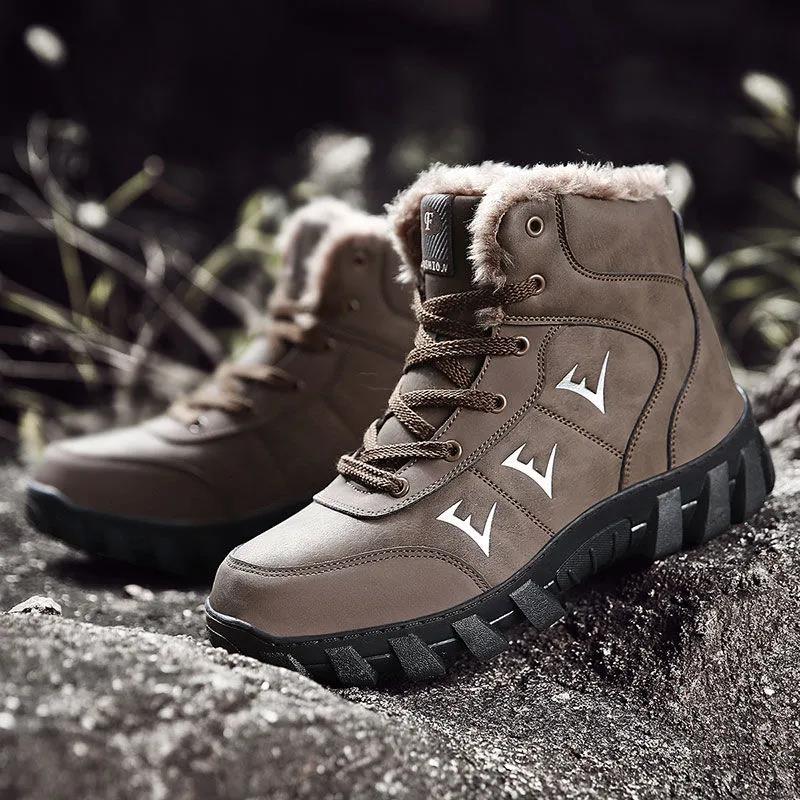 Men's Winter Snow Boots Men's Cotton Shoes High-top Large Size Men's Boots Plus Velvet Warmth Thick Cotton Boots
