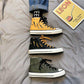 Canvas shoes men's high-top sneakers Korean casual wild tide shoes small dirty orange mid-top shoes