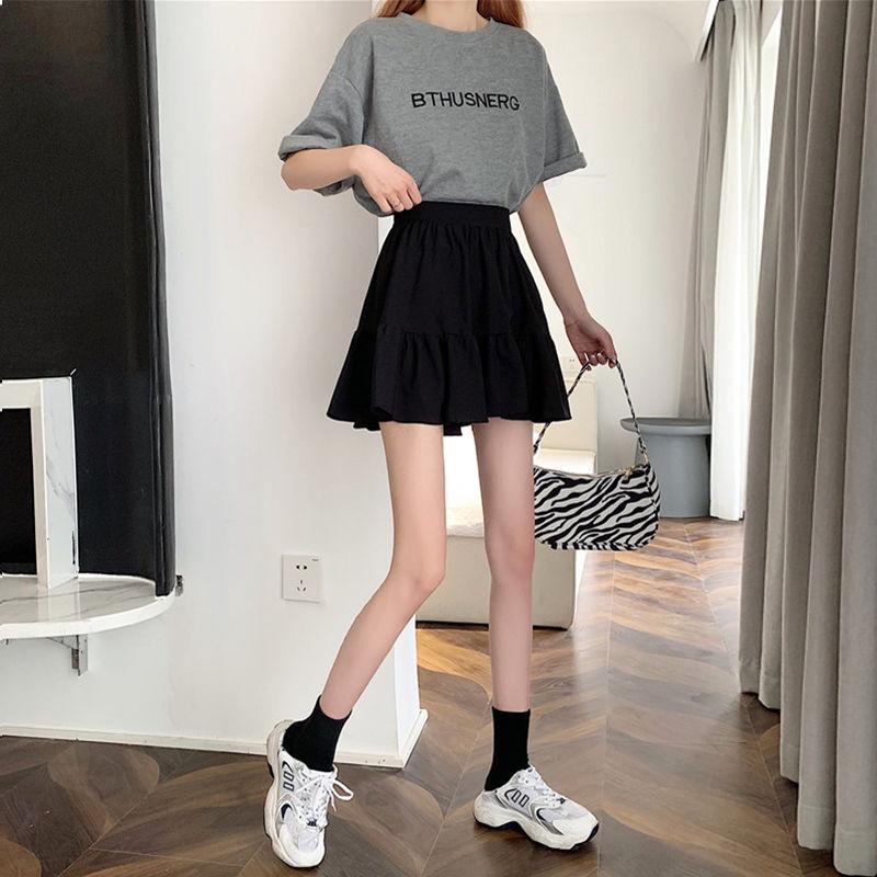 Black Skirt Women's Summer High Waist Umbrella Skirt White Skirt A-line Short Skirt