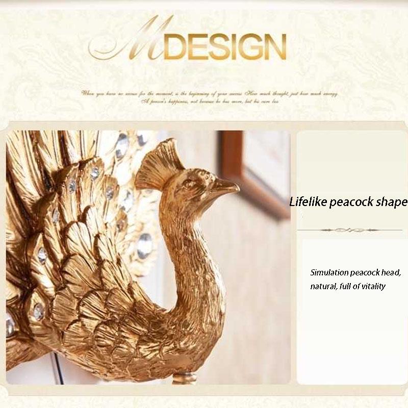 gold Peacock Wall Lamp Study Bedside Living Room Aisle TV Wall Crystal LED Wall Lamp glass shade
