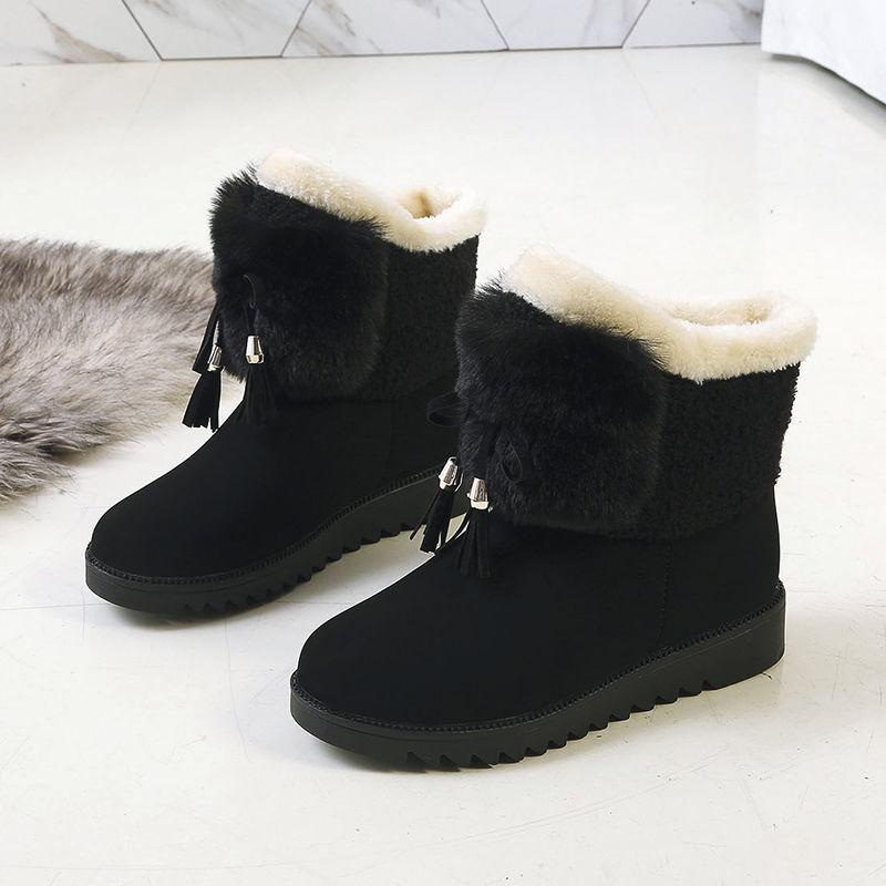 Snow Boots Female Autumn and Winter Korean Wild Student Cotton Shoes Short Tube Plus Velvet Thick Warm Fashion Boots