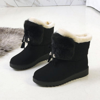 Snow Boots Female Autumn and Winter Korean Wild Student Cotton Shoes Short Tube Plus Velvet Thick Warm Fashion Boots