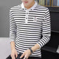 Winter Men's Warm T-shirt Lapel Polo Shirt Casual Pure Color Slim Men's Top