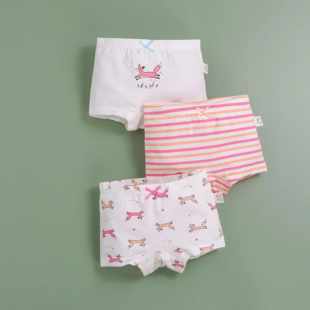 3 Pcs/Lot Cotton Girls Briefs Children's Underwear Triangle Panties Kids Underpants 2-14Years