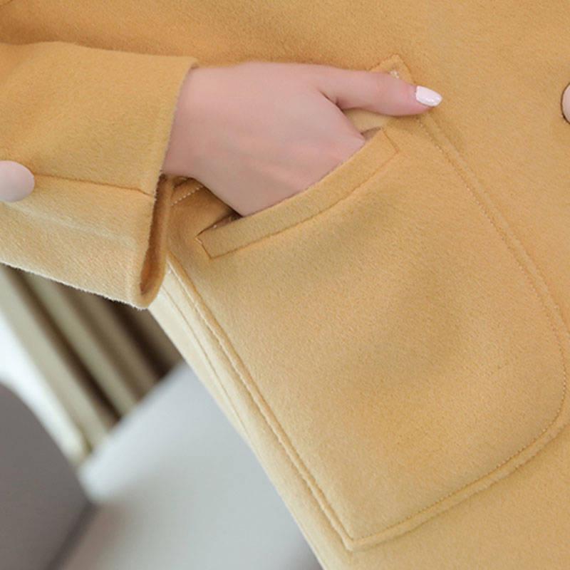 Women Coat Fashion Female Winter Jackets Elegant Long Woolen Womens Outerwear Females Overcoat