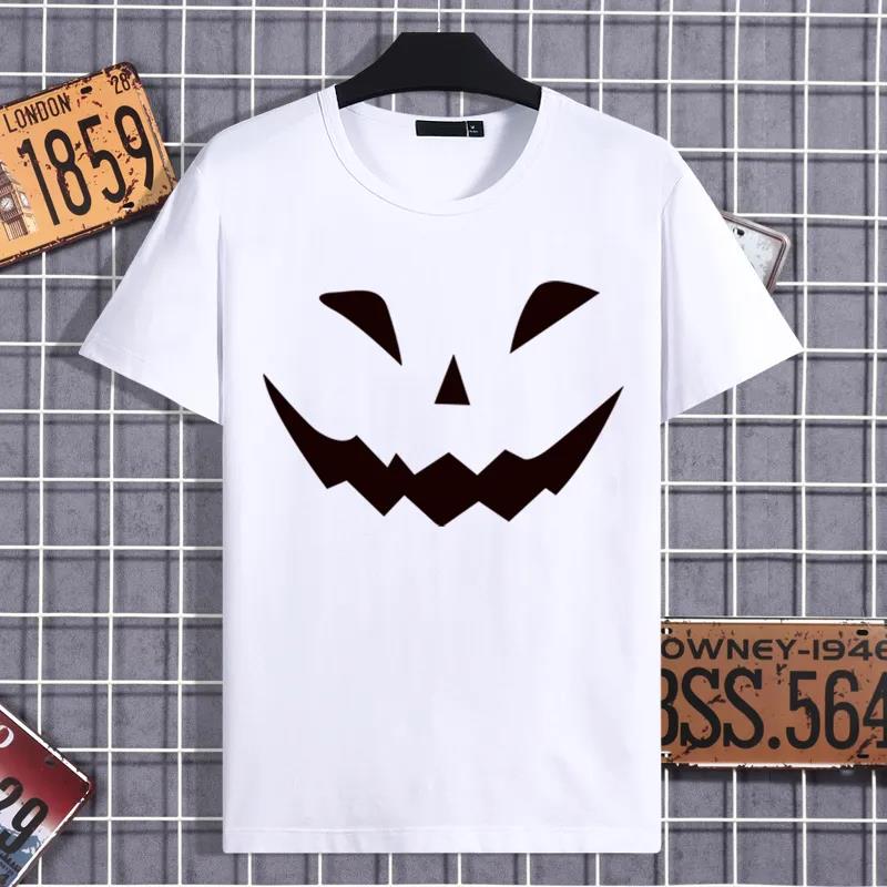 Evil Smile Print T-shirt Street Trend Personality Casual Thin Shirt Loose O-Neck Short Sleeve Tees Men Clothing Summer