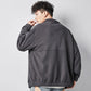 Polar Fleece Jacket Men's Lapel Versatile Cardigan Fleece Sweater Men's Warm Short Long Sleeve Zipper Jacket Comfortable and Breathable