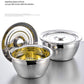 Extra-thick Stainless Steel Oil Basin with Lid Large Soup Basin with Seasoning Round Lard Egg Beater