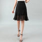 Woman Skirts Female Chiffon Mermaid Skirt Summer Casual Thin A-line Skirts High Waist All-match Loose Black Skirt