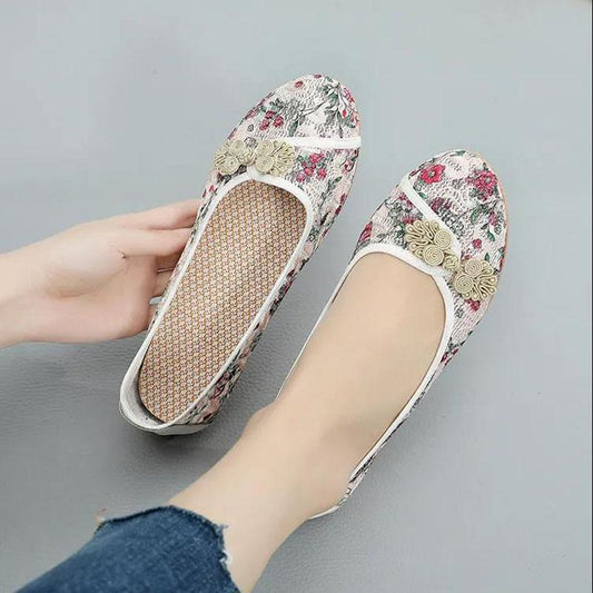 Summer Hollow Women's Shoes Mesh Shoes Mother Shoes Embroidered Soft Sole Tendon Sole Casual Shoes Grandma Shoes Breathable