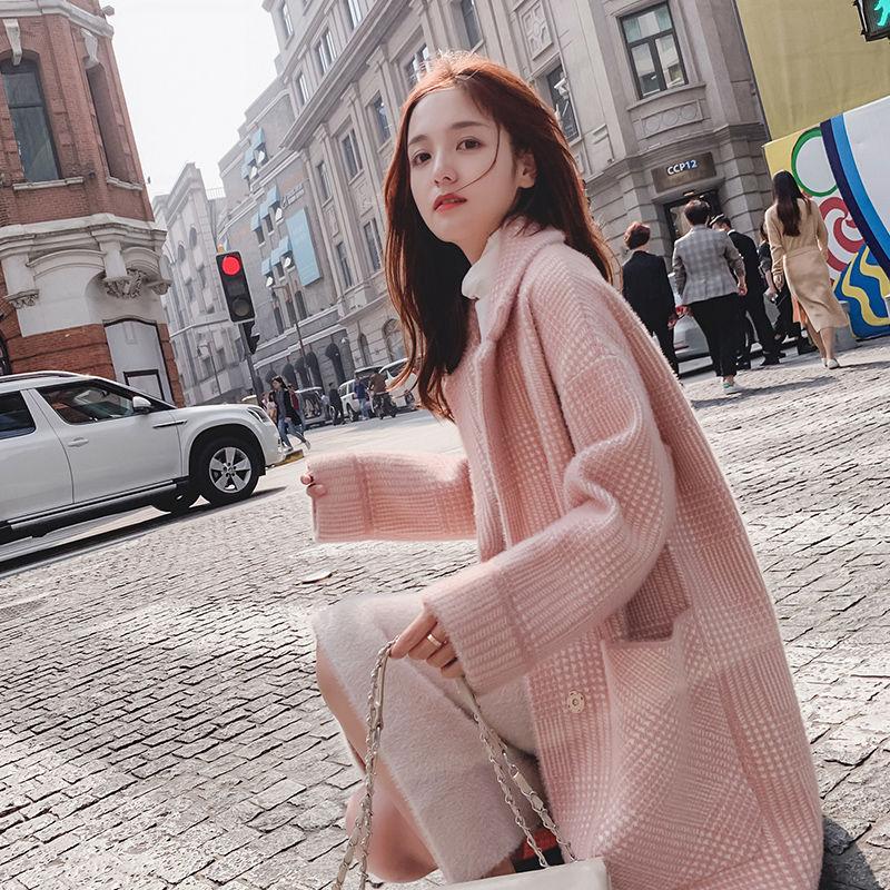 Mink Fleece Women's Coat Winter Loose Women Mid-length Woolen Coat