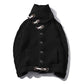 Sweater Jacket Plus Velvet Thickening Cold Warm Sweater Cardigan Sweater Male Trend High Collar
