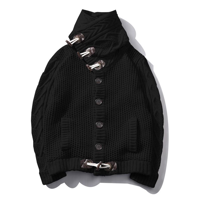 Sweater Jacket Plus Velvet Thickening Cold Warm Sweater Cardigan Sweater Male Trend High Collar