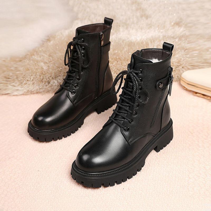 Martin Boots Female Winter Plus Velvet Thick Snow Boots Flat Cotton Boots Warm Short Boots Velvet Shoes