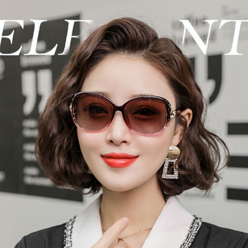 Polarized Ladies Sunglasses Round Face Sunglasses Anti-UV Fashion Trend Sunscreen Summer Big Face Driving Glasses