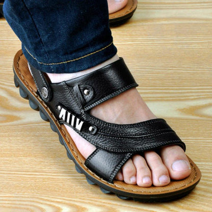Leather Beach Shoes Men's Trend Casual Men's Non-slip Sandals Men's Sandals Slippers Sneakers Shoes