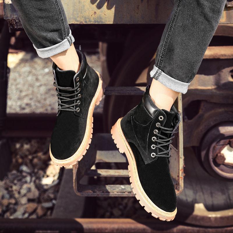 Autumn Martin Boots Men's High-top Shoes British Style Men's Leather All-match Motorcycle Boots