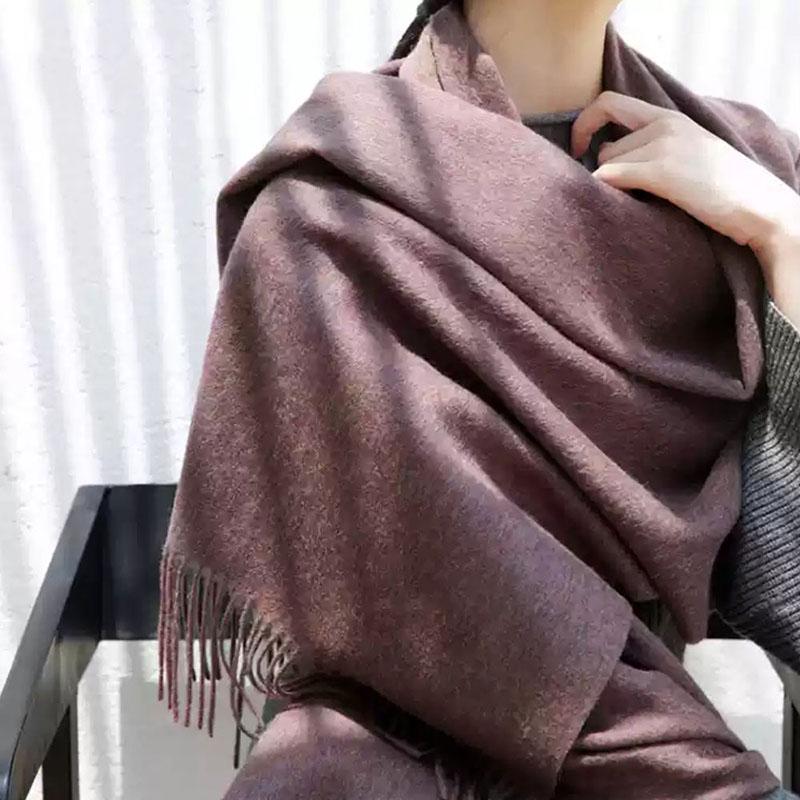 Women Cashmere Thick Unisex Solid Scarf Pashmina Shawl Wrap Female Hijab Stoles Tassel Scarves