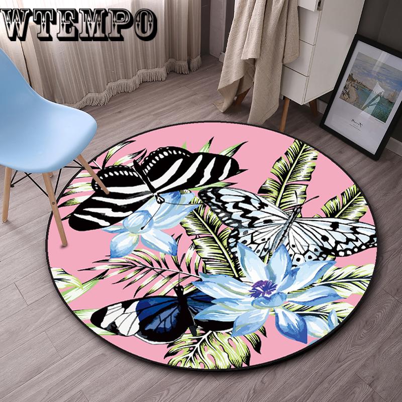 Round Carpet Cartoon Pattern Carpet Household Anti-slip Mat Living Room Carpet Bedroom Carpet Nordic