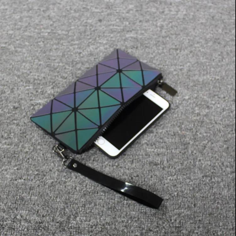 Luminous Women Clutches Bag Portable Large Capacity Wallets with Coin Pocket Zipper Purse