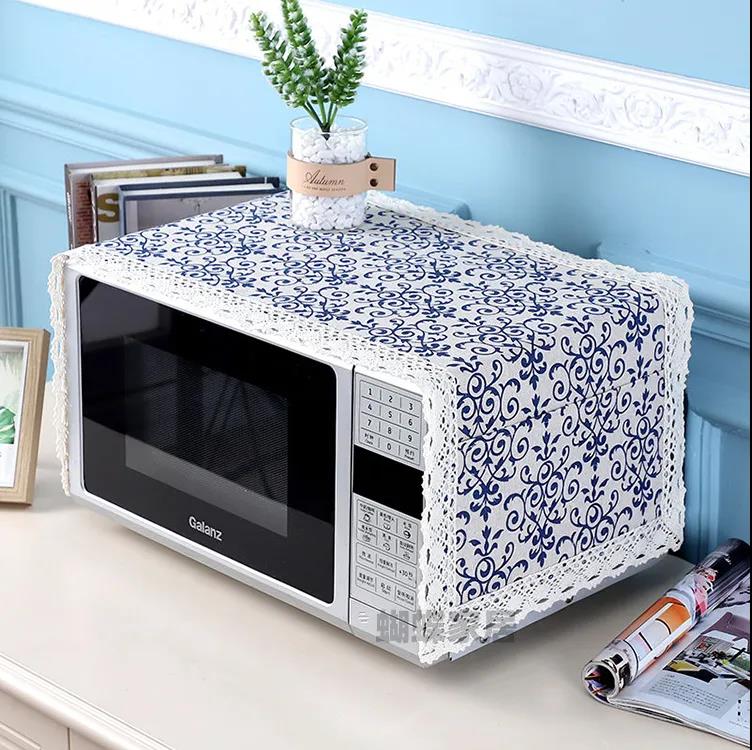 Microwave Oven Cover Towel Refrigerator Washing Machine Universal Cotton and Linen Dust Protection Cover