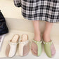 Summer Net Yarn Breathable Baotou Pedal Slippers Fairy Style Wild Stitching Sandals and Slippers Women