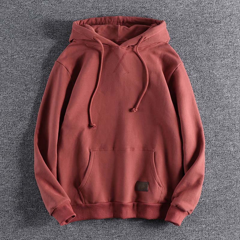 2021 New Plus Velvet Hooded Coat Europe and American Autumn and Winter Men's Casual Hoodie