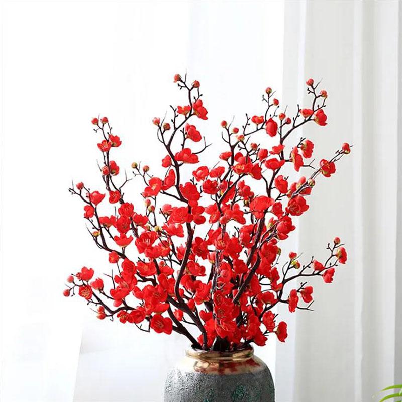 Plum Blossom Simulation Flower Winter Plum Fake Flower Chinese Home Decoration Silk Flower Living Room Decoration Plastic Flower Branch